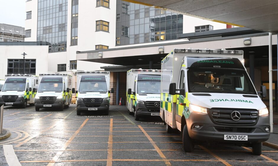 Ambulances outside ARI.