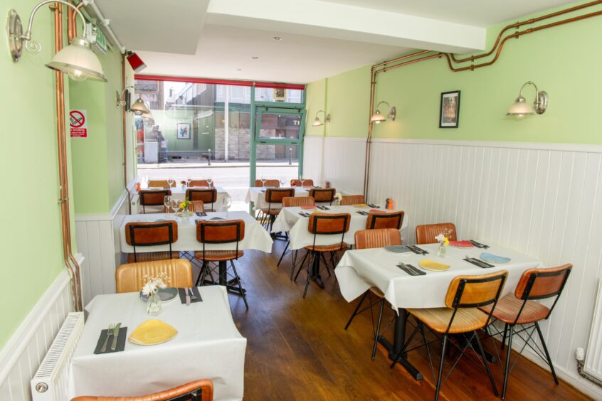 Interior of the Turkish restaurant in Aberdeen