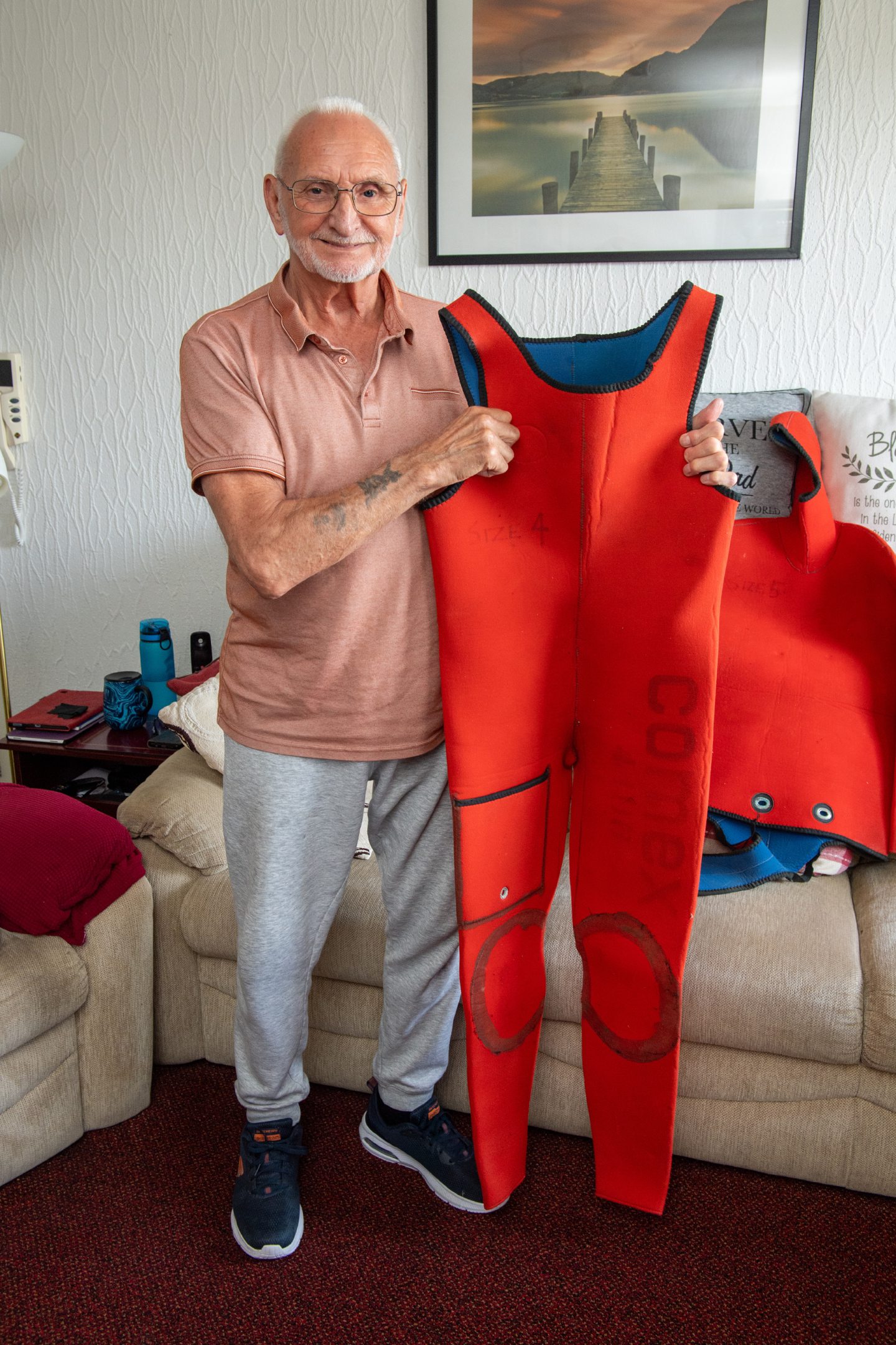 Jim Still with his wetsuit 