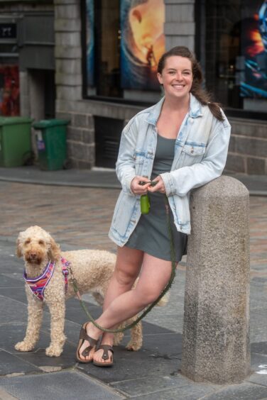 Breathing Space Studio's Laura Watt with her dog Maggie