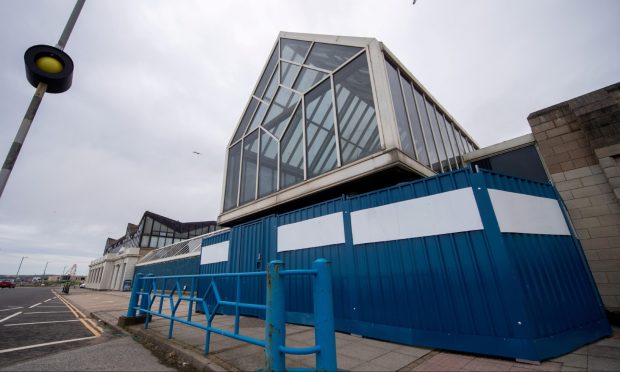 The Beach Leisure Centre was boarded up by Aberdeen City Council in July 2023. It is due to be demolished by March 2025. Image: Kath Flannery/DC Thomson