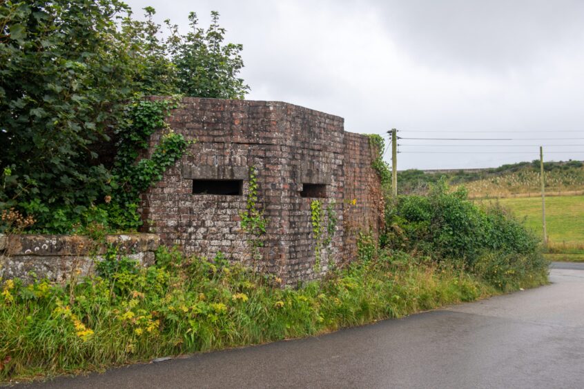 An example of a hexagonal pillbox at Tillybrig Cottage on Pitmedden Road. 