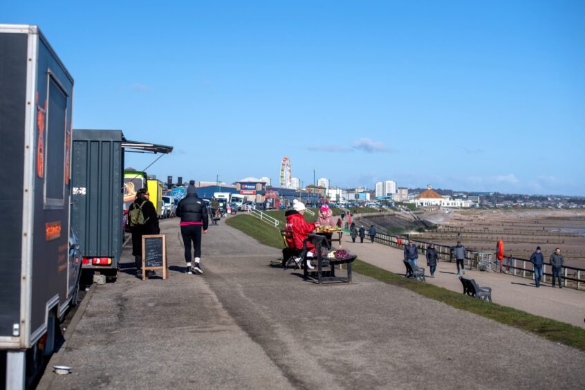 Food trucks along Beach Esplanade