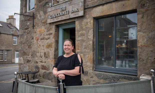 Kira outside her well-loved Ellon café, The Chocolate Bar. Images: Kath Flannery/DC Thomson