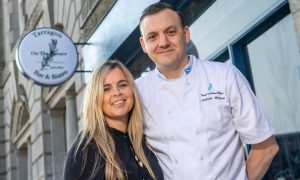 Graham Mitchell and his wife Clare outside Tarragon on the Terrace, on Union Terrace. Images: Kath Flannery