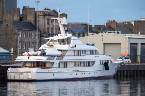 Superyacht spotted at Port of Aberdeen Image: Kami Thomson/DC Thomson