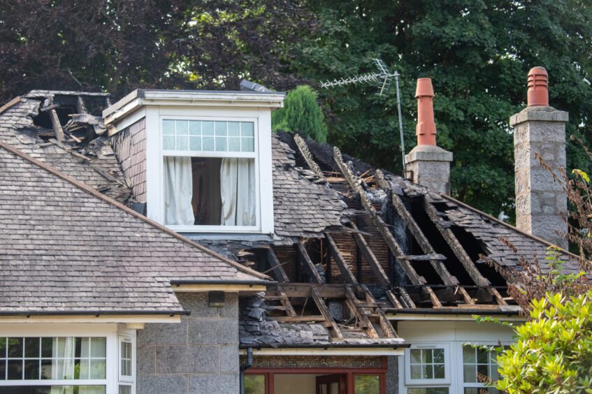 A house in Westburn Drive was destroyed by fire.