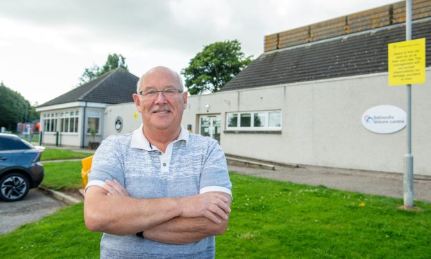 Bill Murray outside Balmedie Leisure Centre