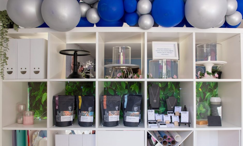 Products on display at the Balmedie cake shop.