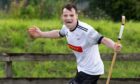 Greg Matheson of Lovat celebrates his equaliser. Image: Neil G Paterson.