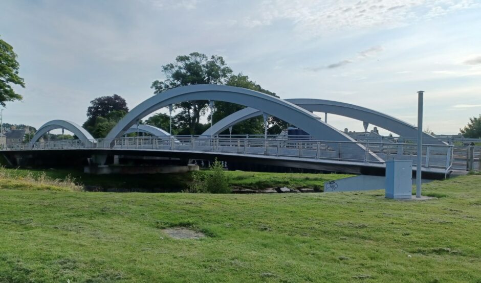 A blocked up outflow near the Landshut Bridge in Elgin.