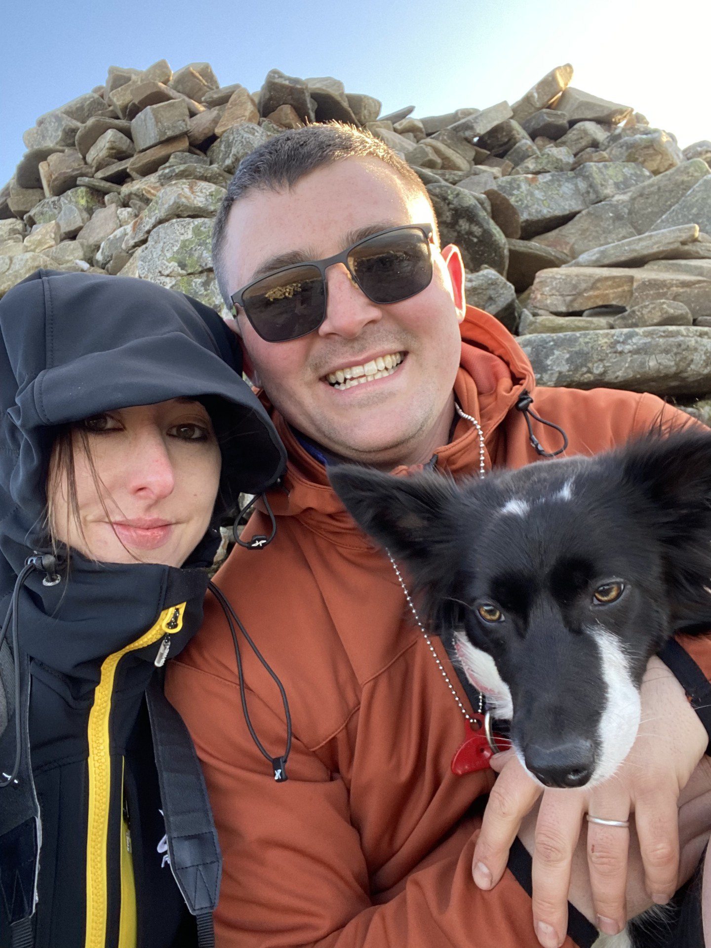 Luna the scottish collie and her owners