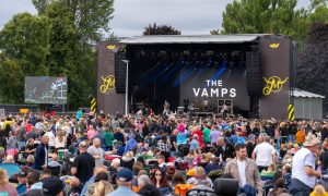 Looking across MacMoray crowd towards stage.