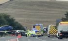 The scene of the incident on the A96. Image: Jason Hedges/DC Thomson.