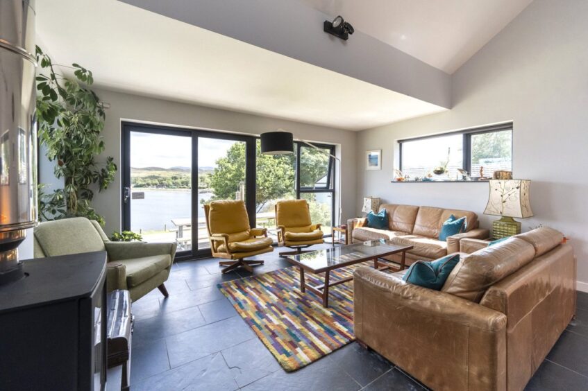 The sitting room at the house for sale in Poolewe