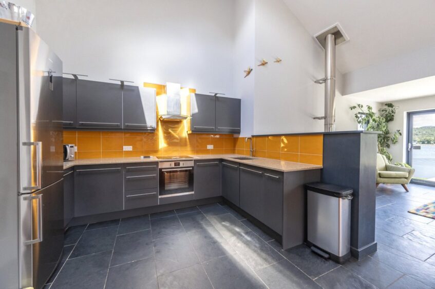 Modern kitchen inside The Old Barn.