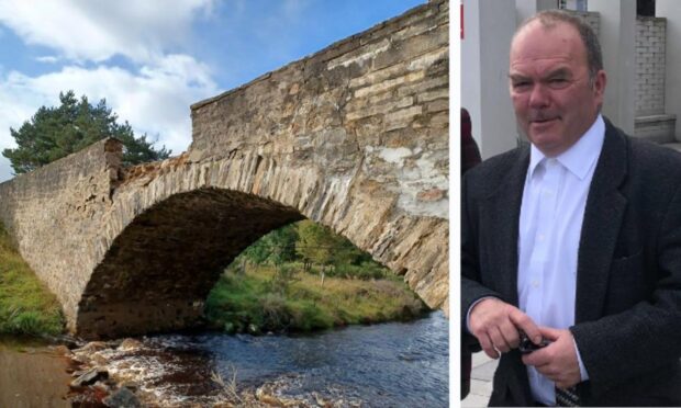 Farmer David Nicolson struck Dava Bridge with his combine harvester.