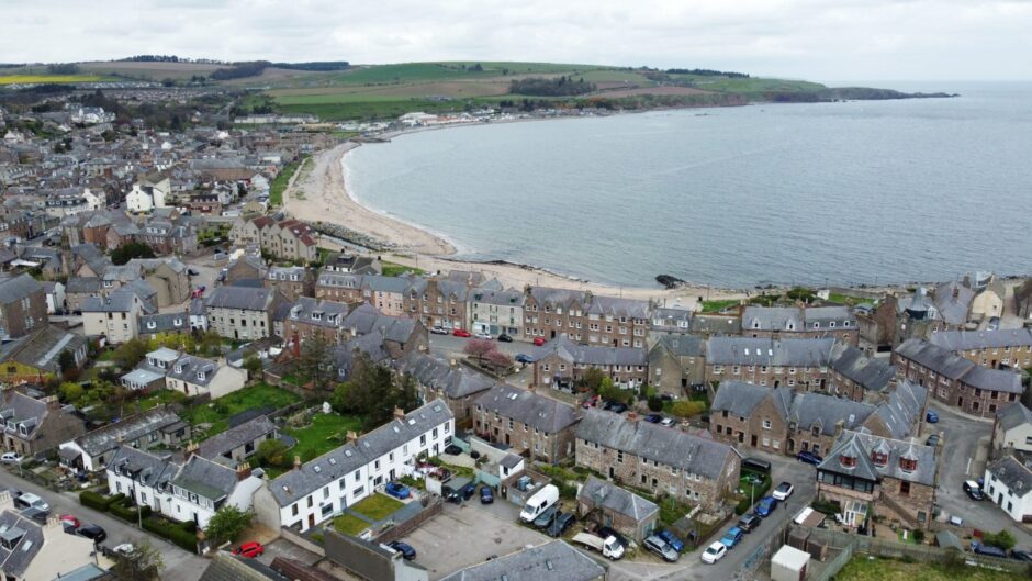 Aerial view of Stonehaven.