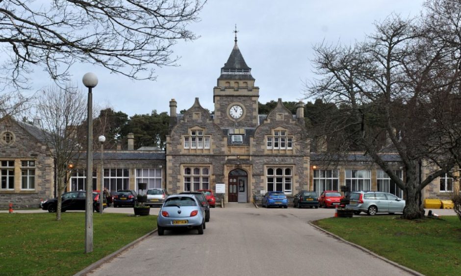 Leanchoil Hospital when it was open with cars parked outside. 