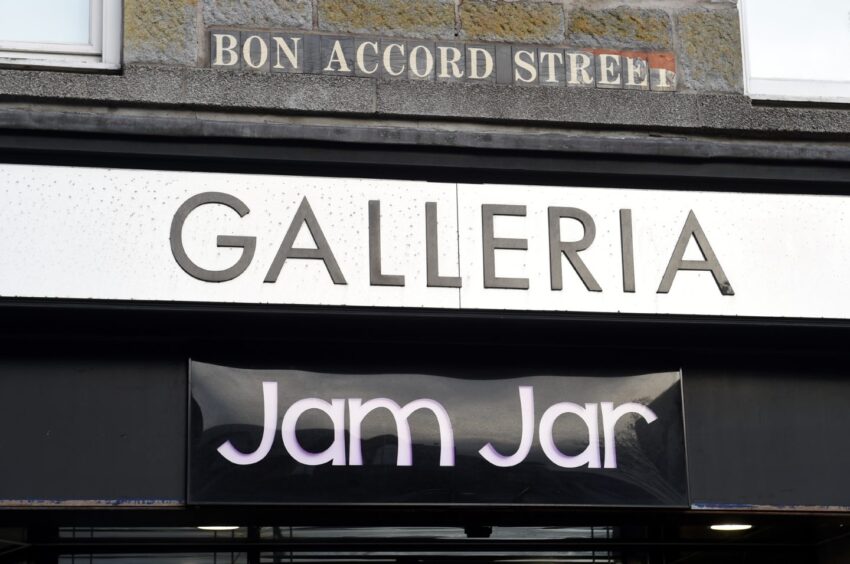 Sign for the Galleria in Langstane Place in Aberdeen.