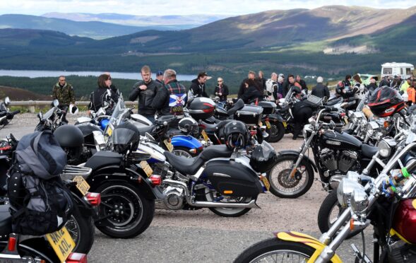 A Thunder in the Glens ride-out to the Cairngorm car park in 2015. Image: Sandy McCook/DC  Thomson.