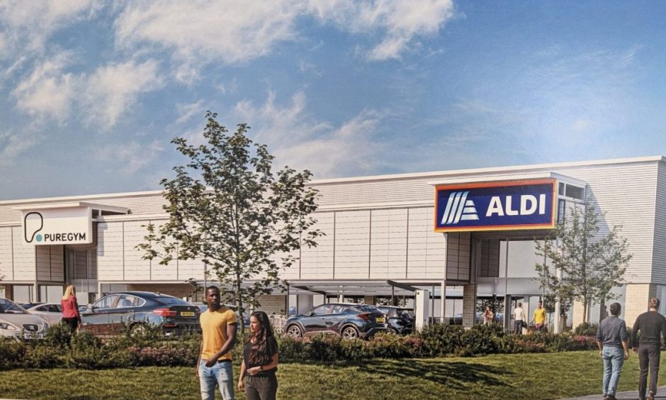 Artist impression of new Elgin Aldi.