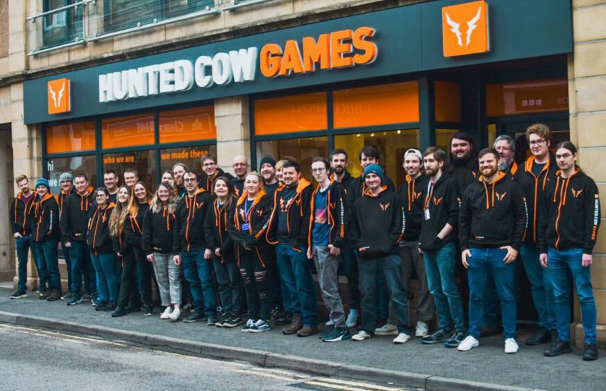 Hunted Cow Studios' staff at the headquarters.