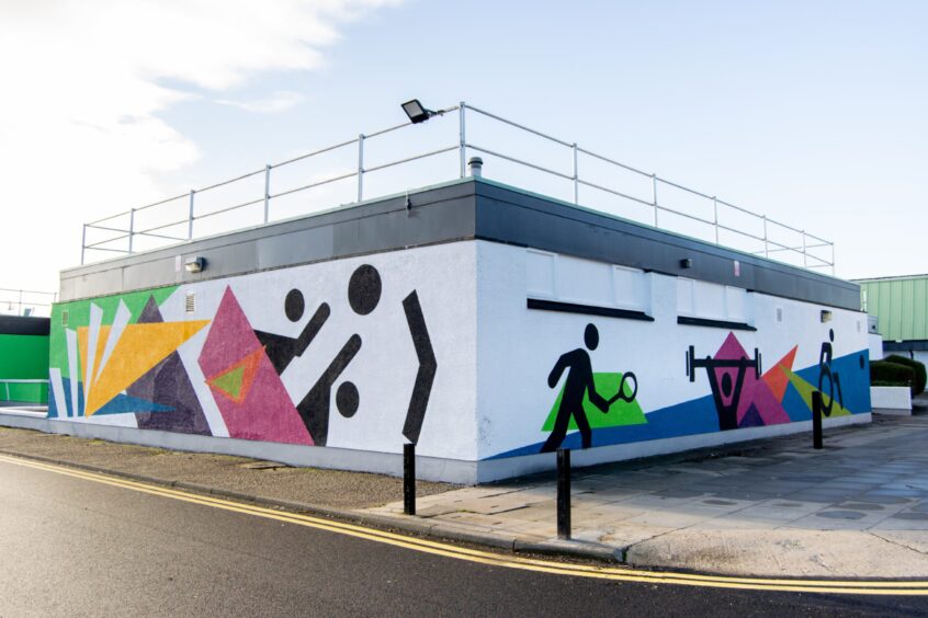 The colourful renovation of Get Active at Sheddocksley, a Sport Aberdeen centre. Image: Sport Aberdeen