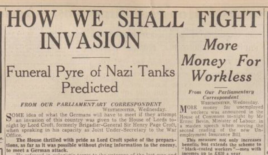 An article from the Press and Journal in 1940