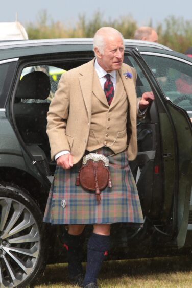 King Charles attended the games dressed in his best Highland attire. 