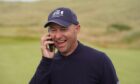 Robert Coles on the phone to US president Donald Trump after winning the PGA Seniors Championship at Trump International Links. Image: Legends Tour.