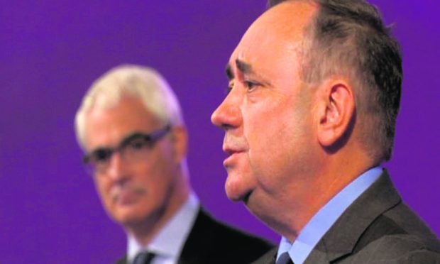 Alex Salmond went head to head with Alistair Darling in debates about oil's place in Scotland's future. Image: BBC.