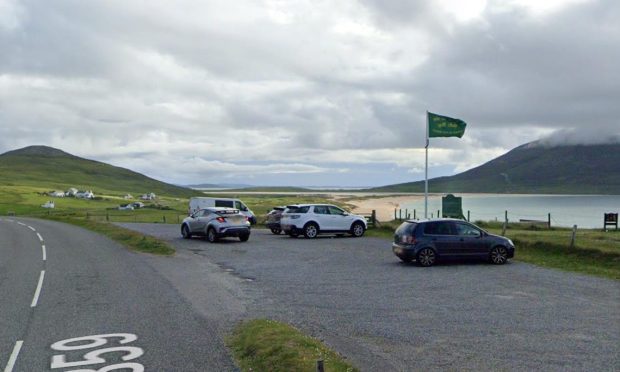 Overlooking The Isle of Harris Golf Club.