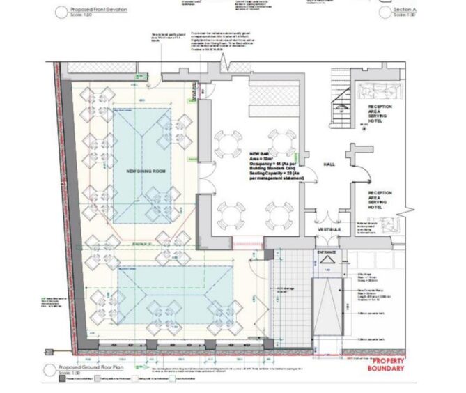 floor plan of the proposed hotel design