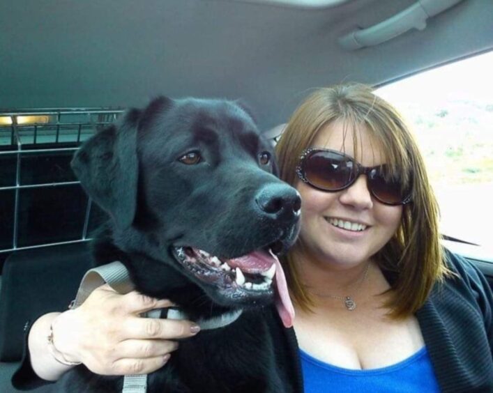 Sadie and Karen in the car. 