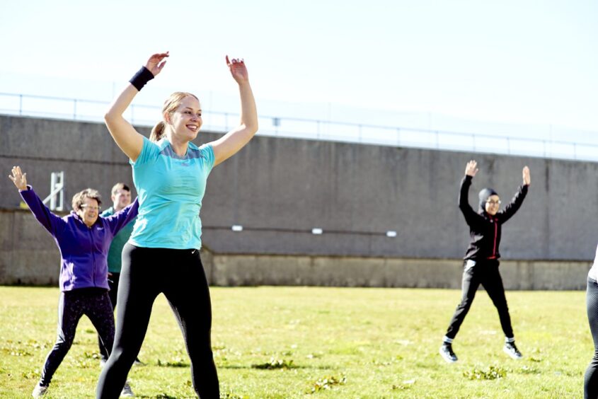 An outdoor bootcamp run for members of Sport Aberdeen's Get Active at Jesmond. Image: Sport Aberdeen