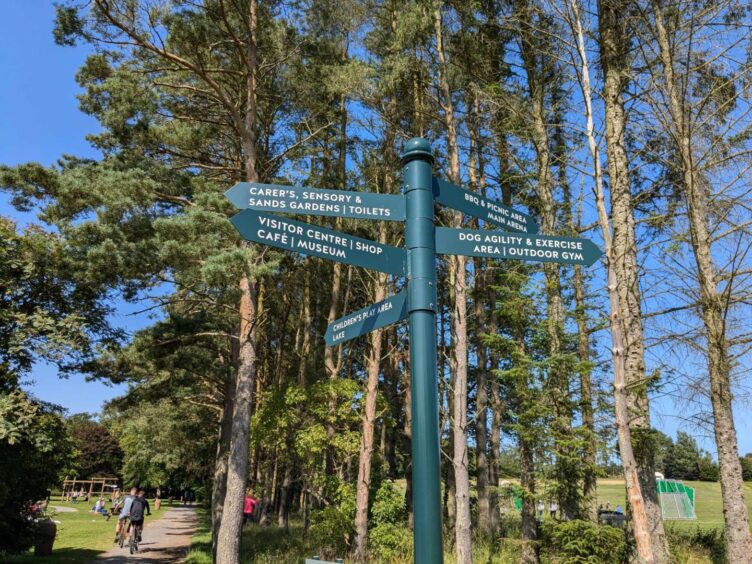 New signposts at Aden Country Park. Image: Gayle Ritchie.