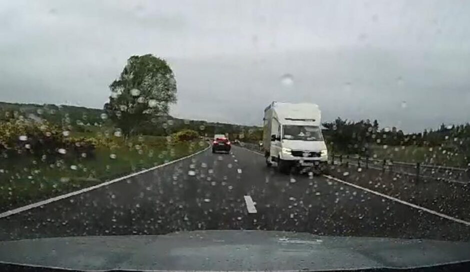 Slawomir Stiller's vehicle races past a motorist while travelling in the wrong direction on the A9.