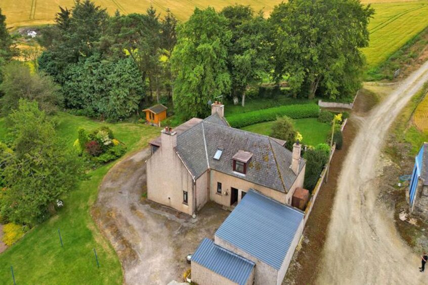 Aerial view of one of the farmhouses at Greystone