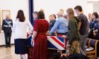 People gathered to say goodbye to Elliot Robbins. Image: Supplied by RAF Lossiemouth.