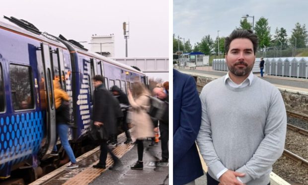 Wyndham Williams and a photo of a ScotRail train