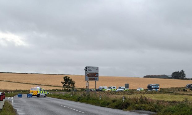 Emergency services at A947 crash