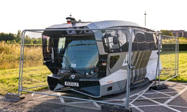 A driverless vehicle has been damaged at Inverness Campus.