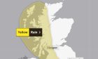 A weather warning has been issued for western parts of the Highlands. Image: Met Office