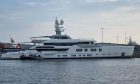 The superyacht belonging to John W Henry has docked in Aberdeen Harbour. Image: Graham Fleming