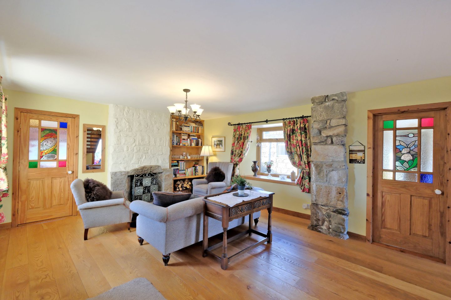 Sitting area inside the Newmachar steading renovation