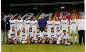 Dingwall Academy's senior football team in 1994, who triumphed in the Scottish Shield final at Hampden Park. Image: Jack Sutherland.