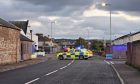 Police block Thornbush Road in Inverness following collision.