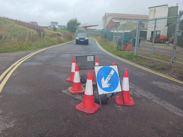 Beach roadworks.