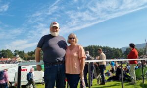 Scott and Pam travelled over 3,700 miles to enjoy the famous Braemar Gathering. Image: Graham Fleming/DC Thomson